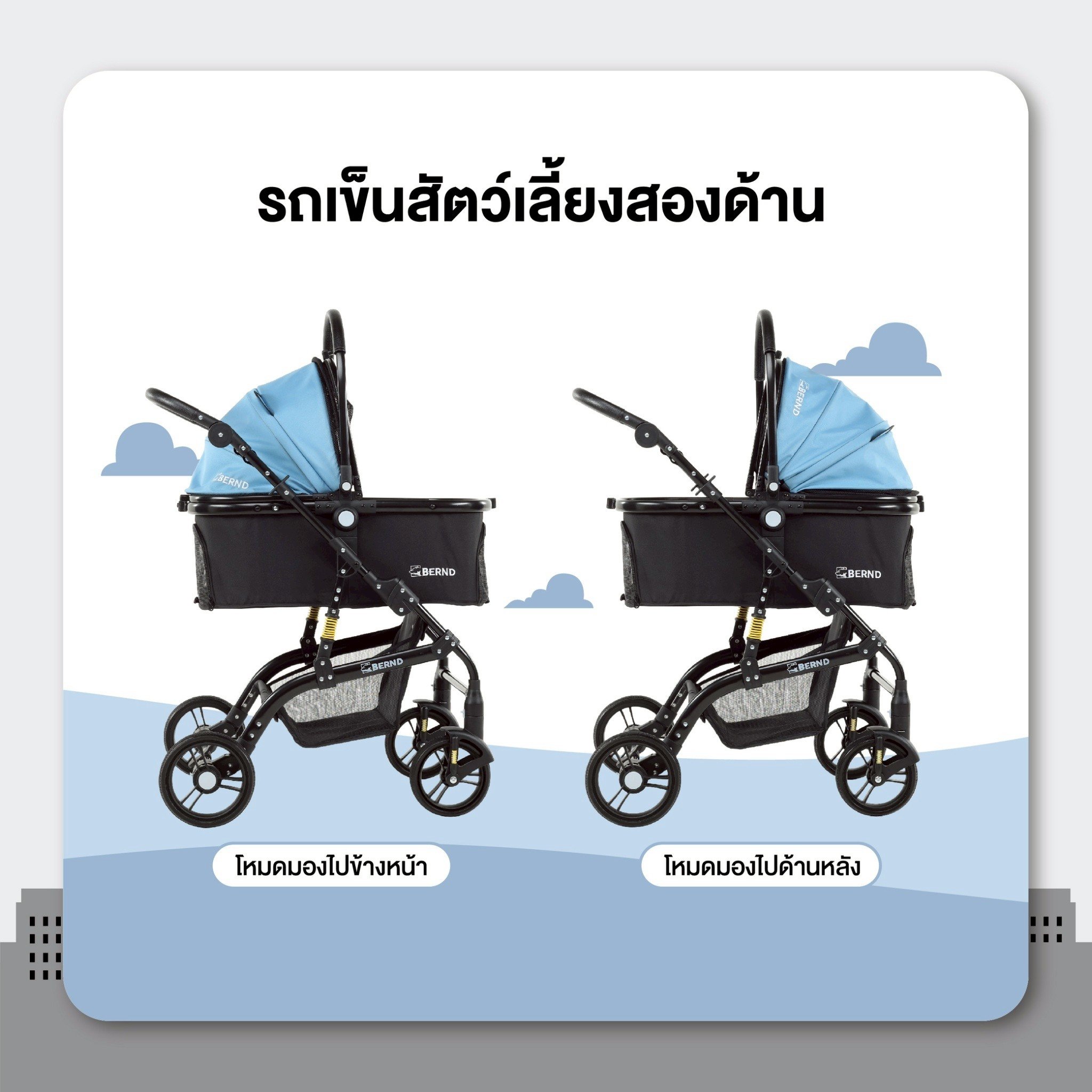  รถเข็นสำหรับสัตว์เลี้ยงแบบ 3 in1 Bernd รุ่น Luna Pet Dodger Blue_3
